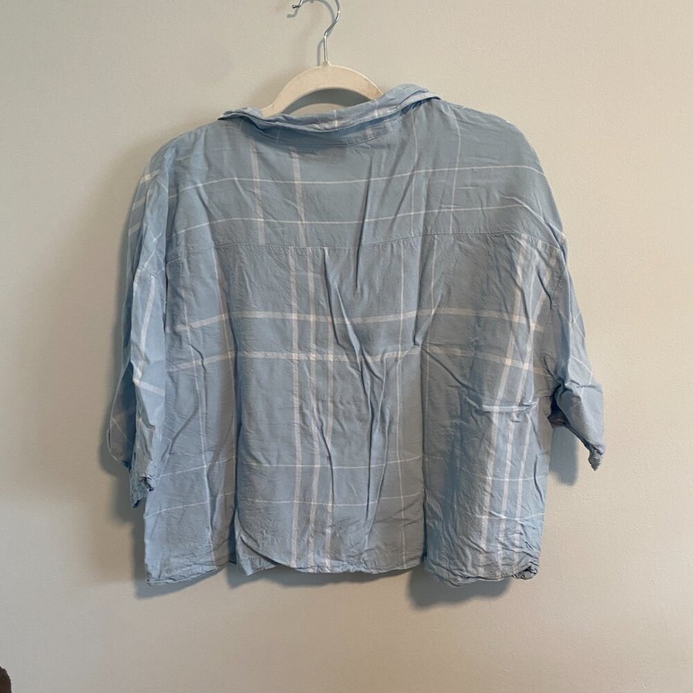 Papinelle Plaid Relaxed Fit Short Pajamas In Sky Blue - EUC - Picture 3 of 6